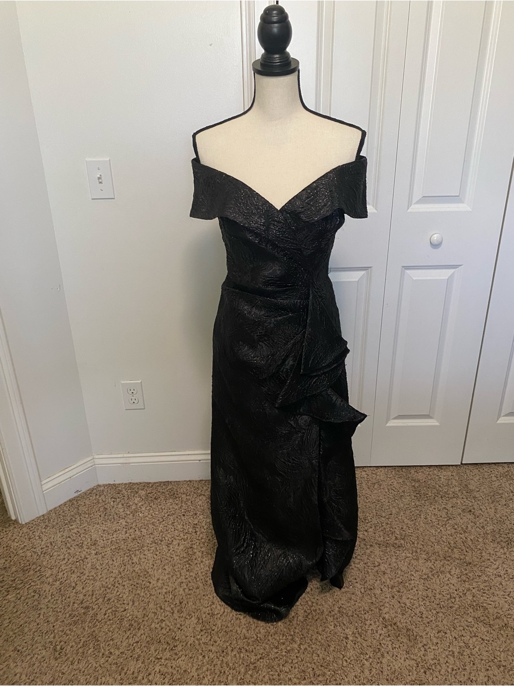 NWT Xscape Black Off-Shoulder Evening Gown